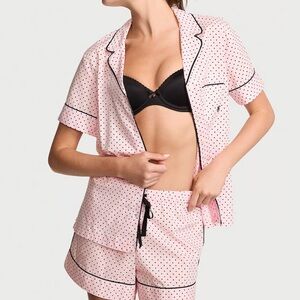Victoria's Secret Pink and Black Polka Dot Pajama Set